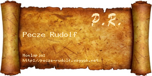 Pecze Rudolf névjegykártya